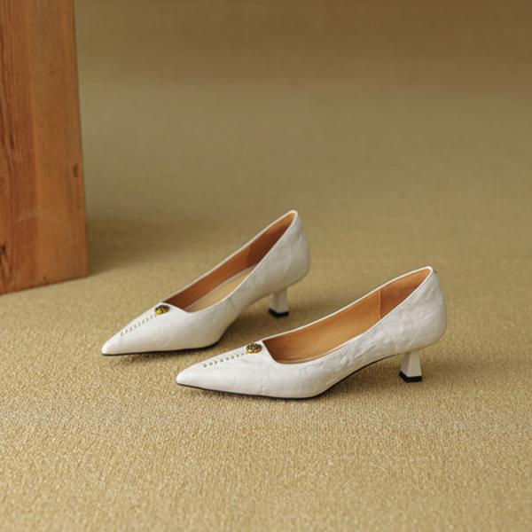 Handcrafted Luxury Leather Women's Shoes with Exquisite Detailing(EcqiHC-8089)