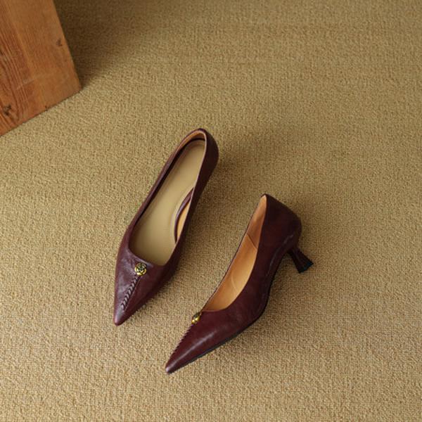 Handcrafted Luxury Leather Women's Shoes with Exquisite Detailing(EcqiHC-8089)