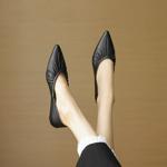 Handcrafted Luxurious Genuine Leather Women's Shoes for Elegant Style(EcqiHC-8135)