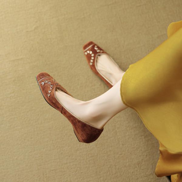 Handcrafted Genuine Leather Women’s Shoes: Luxury Elegance(EcqiHL-8108)