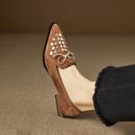 Luxurious Handmade Leather Women's Shoes: Where Craftsmanship Meets Elegance(EcqiHL-8290)