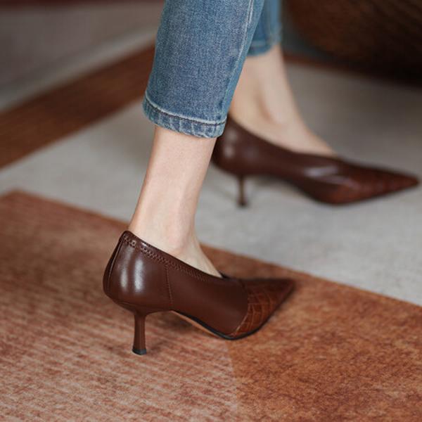 Elegant Handcrafted Genuine Leather Women's Shoes - Luxury Artistry(Edamaijia8056)