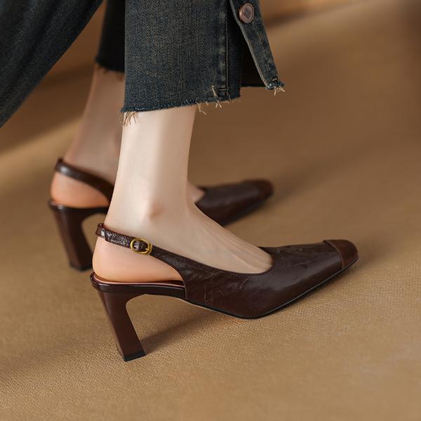 Luxurious Handcrafted Leather Women’s Shoes with Elegance(Edamaijia9312F)