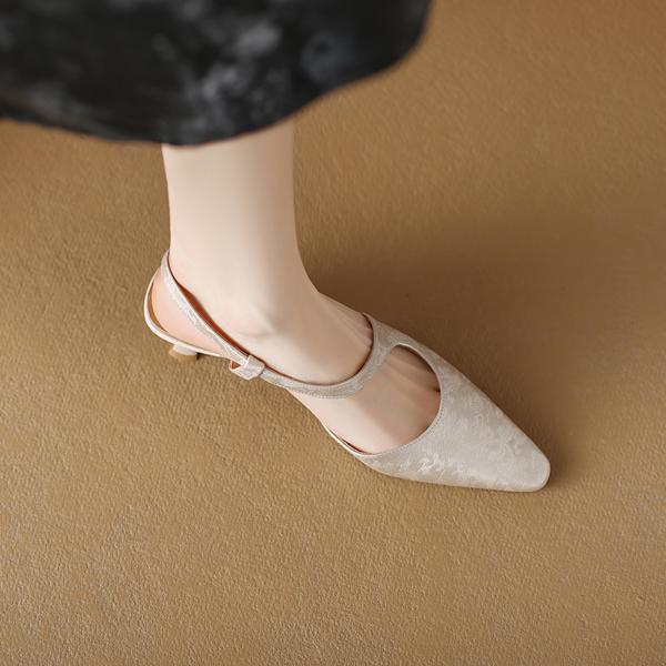 Elegant Handmade Leather Women’s Shoes - Luxurious Craftsmanship(Edamaijia9317F)