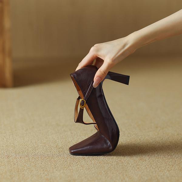 Handcrafted Genuine Leather Women's Shoes: Luxurious Elegance and Craftsmanship(Edamaijia9320F)