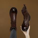 Handcrafted Genuine Leather Women's Shoes: Luxury and Elegance(Edamaijia82129F)