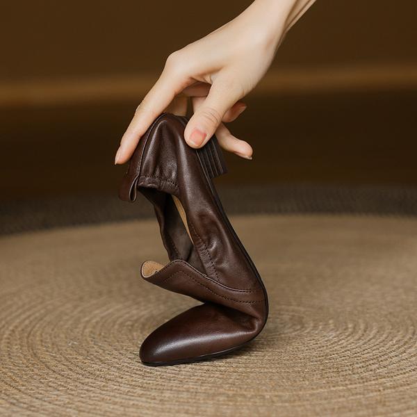 Exquisite Handcrafted Leather Women's Shoes: Where Luxury Meets Elegance(Edamaijia82173F)