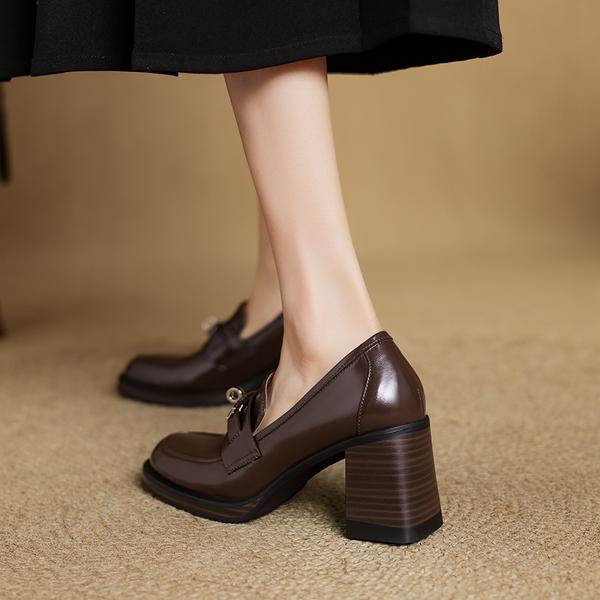 Handcrafted Real Leather Women's Shoes - Elegance Meets Luxury Craftsmanship(Edamaijia82178)