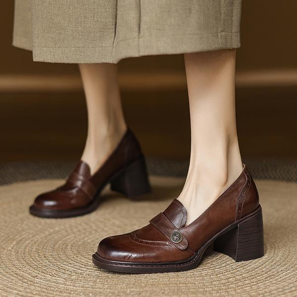 Handcrafted Genuine Leather Women's Shoes - Elegance Meets Luxury Quality(Edamaijia82182F)