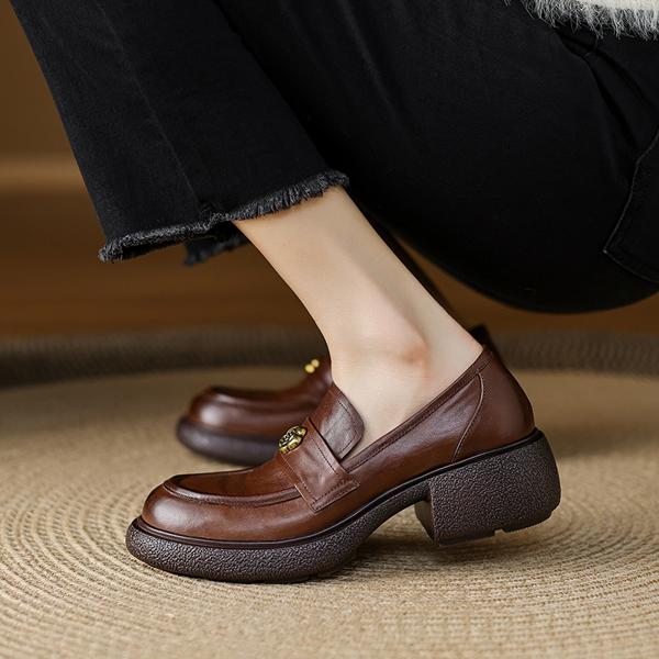 Luxurious Handmade Leather Women's Shoes: Elegant Craftsmanship(Edamaijia82190F)