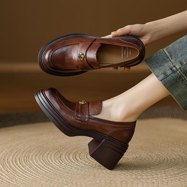 Luxury Handcrafted Leather Women's Shoes - Elegant Artistry in Quality(Edamaijia82191F)