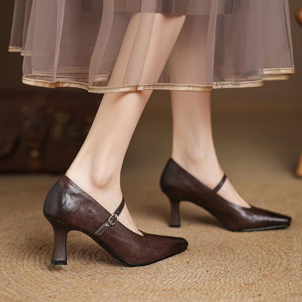Handcrafted Luxury Genuine Leather Women's Shoes(Edamaijia82223F)