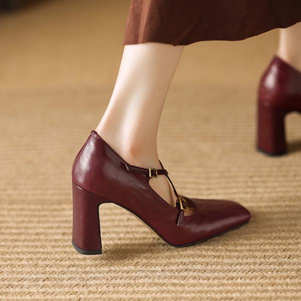 Handcrafted Luxury Leather Women's Shoes - Timeless Elegance(Edamaijia9327F)