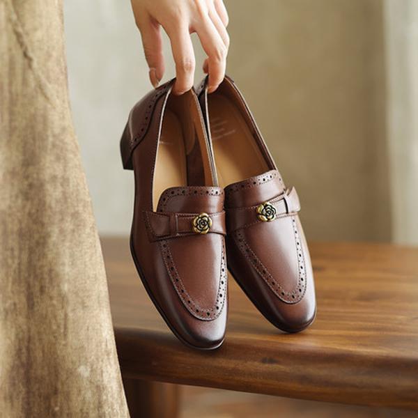 Handcrafted Leather Women's Shoes: Luxury Meets Artisanal Elegance(Edamaijia82290F)