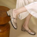 Handcrafted Genuine Leather Woman Shoes: Elegant Luxury Craftsmanship(Edfmr-538)