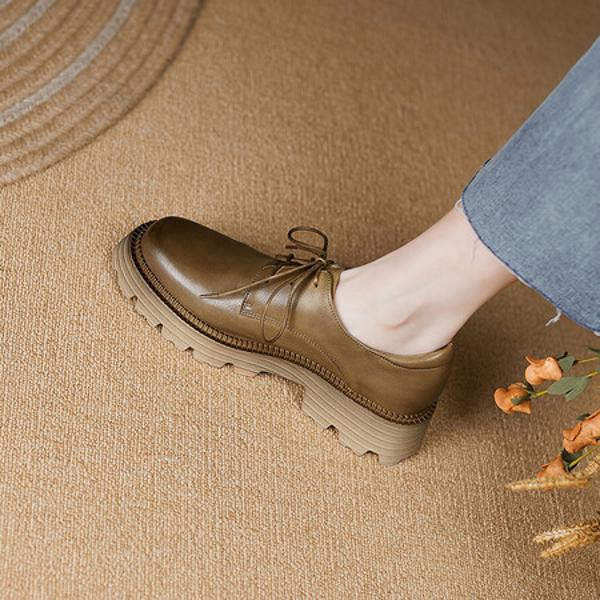 Handcrafted Leather Women's Shoes - Luxurious Elegance(Edfmr628)