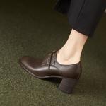 Luxurious Handcrafted Leather Women's Shoes: Fine Craftsmanship & Elegance(Edfmr6333)