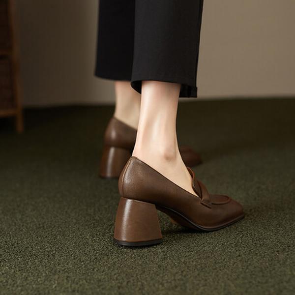 Handcrafted Luxury Leather Women's Shoes for Elegance(Edfmr6383)