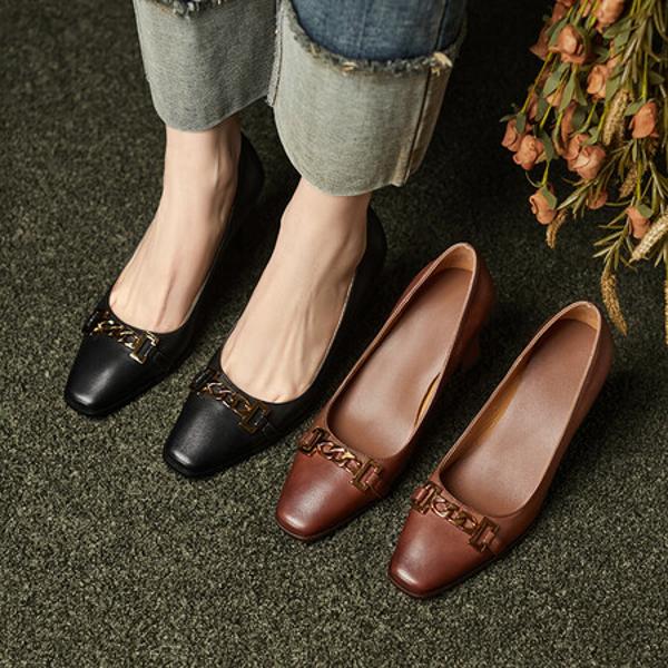 Crafted Luxury: Handcrafted Genuine Leather Women’s Shoes for Elegant Style(Edfmr-6192)