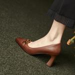Crafted Luxury: Handcrafted Genuine Leather Women’s Shoes for Elegant Style(Edfmr-6192)