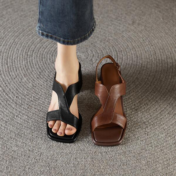 Luxurious Handmade Leather Women's Shoes with Craftsmanship(Edfmr6573)