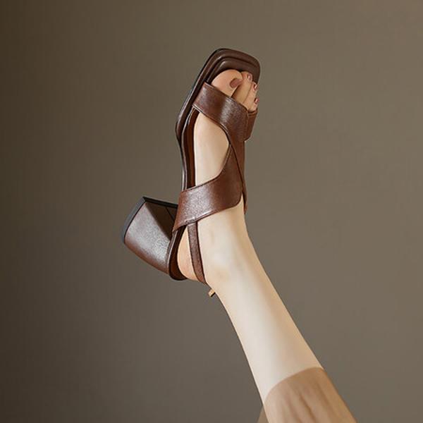 Luxurious Handmade Leather Women's Shoes with Craftsmanship(Edfmr6573)