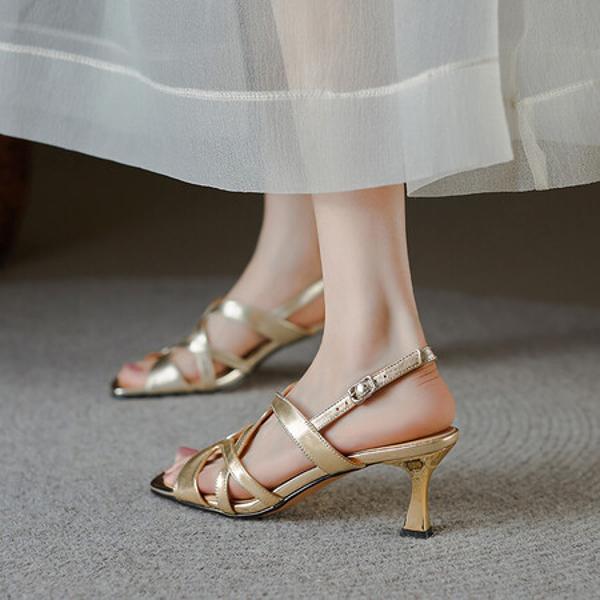 Handcrafted Luxury Leather Women's Shoes with Exquisite Craftsmanship(Edfmr-6595)