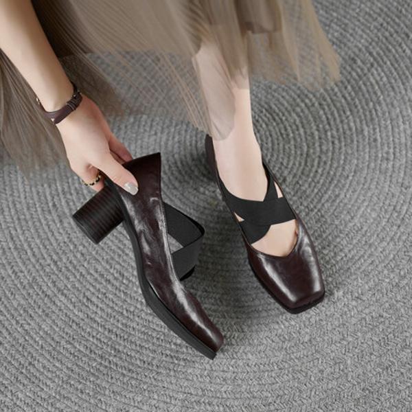 Elegant Handcrafted Genuine Leather Women's Shoes(Edfmr7089)