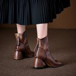 Handcrafted Genuine Leather Women's Shoes: Luxury Elegance(Edfmr577-5-)