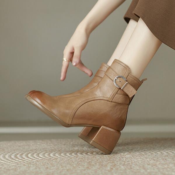 Handcrafted Leather Women’s Shoes: A Touch of Elegant Luxury(Edfmr7065)