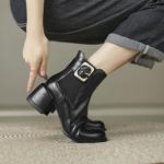 Luxury Handmade Leather Ladies' Shoes: Timeless Elegance(Edfmr7066)