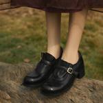 Handcrafted Luxury Leather Women's Shoes for Elegance(Edfmr7365)