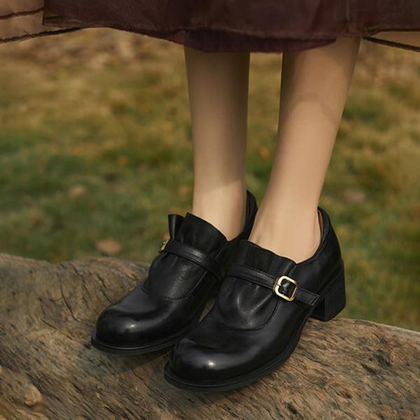 Handcrafted Luxury Leather Women's Shoes for Elegance(Edfmr7365)