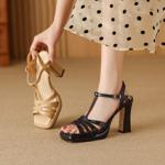 Handcrafted Genuine Leather Women's Shoes: Luxurious Elegance in Every Stitch(Edfmr782-1)