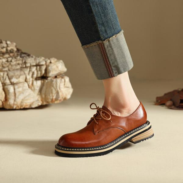 Luxurious Handcrafted Genuine Leather Women's Shoes for Elegance(Edfmr7933)