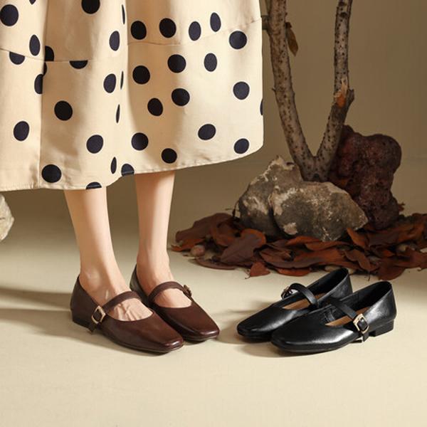 Handcrafted Luxury Leather Ballet Flats for Timeless Elegance(Edfmr789-1)