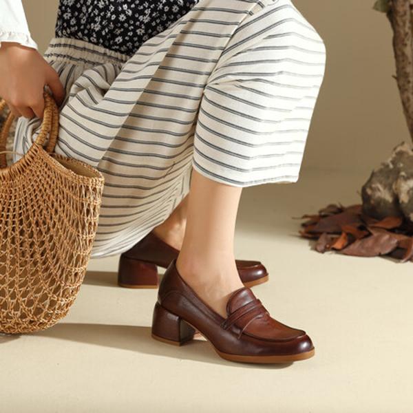 Elegant Handmade Leather Women’s Shoes: Luxury Craftsmanship & Premium Quality(Edfmr8115)