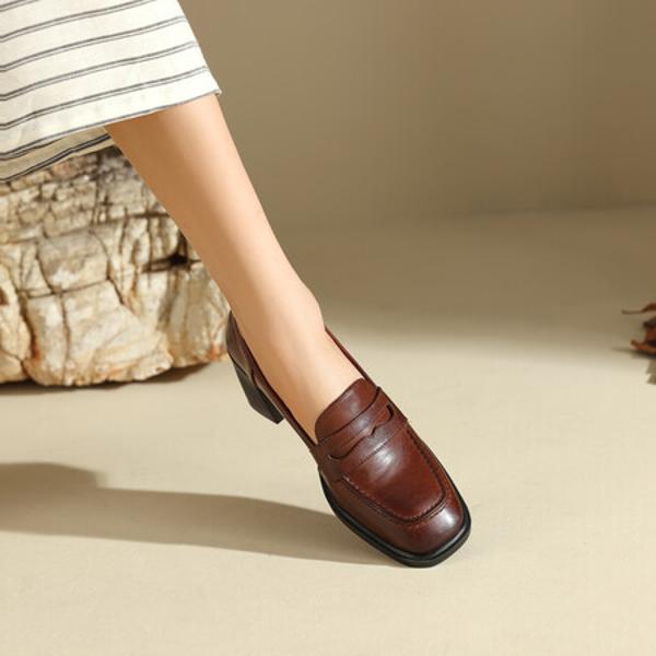 Elegant Handcrafted Leather Women’s Shoes - Luxury Craftsmanship(Edfmr7905)