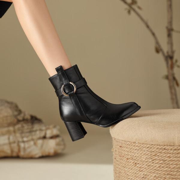 Handcrafted Leather Women's Shoes: Luxurious Elegance & Quality(Edfmr28066)