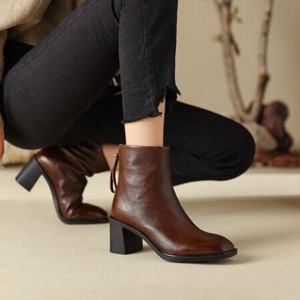 Elegance Redefined: Handcrafted Genuine Leather Women's shoes(Edfmr7968)