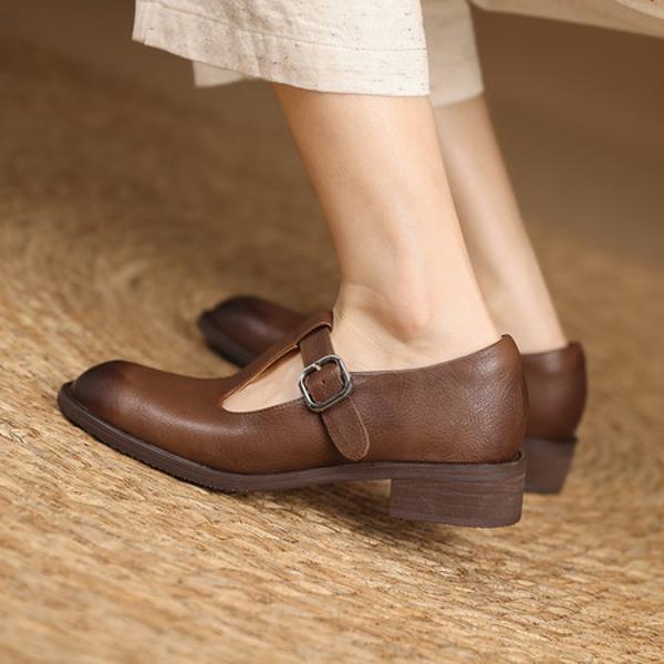 Luxury Handcrafted Leather Women's Shoes: Elegant Artisan Craftsmanship(Edfmr84730)