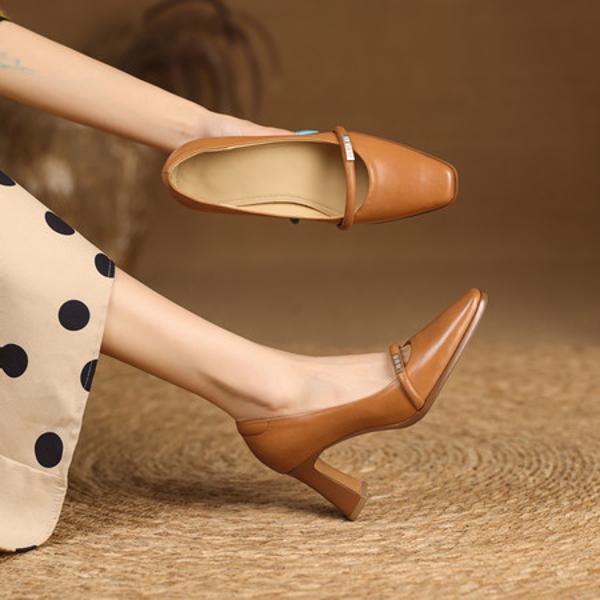 Exquisite Handcrafted Leather Shoes for Elegant Women(Edfmr61943)