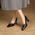 Handcrafted Luxury Leather Women's Shoes - Timeless Elegance(Edfmr61941)