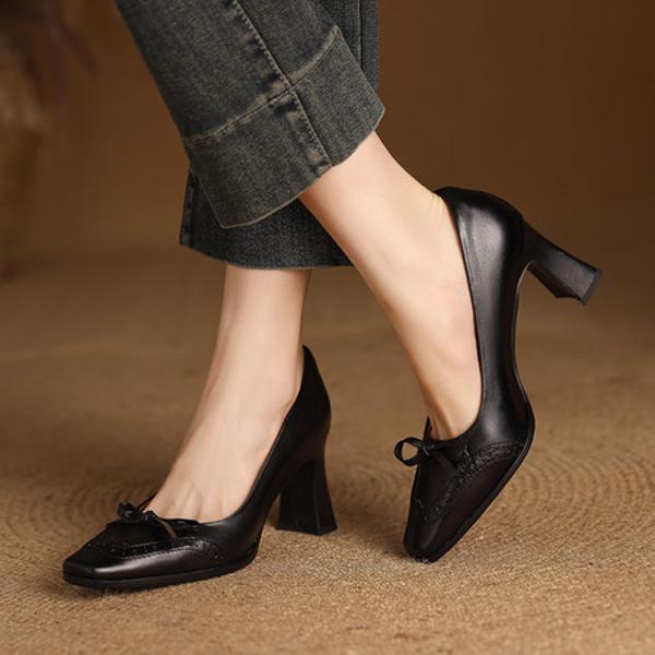 Handcrafted Luxury Leather Women's Shoes for Unmatched Elegance(Edfmr61962)