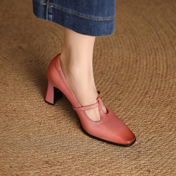 Exquisite Handcrafted Genuine Leather Women's Shoes for Luxurious Elegance(Edfmr61966)