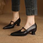 Exquisite Handcrafted Leather Shoes for Elegant Women(Edfmr85361)