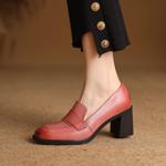 Handcrafted Luxury Leather Women's Shoes for Elegance(Edfmr79085)