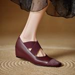 Handcrafted Luxury Leather Women’s Shoes - Timeless Elegance(Edlnx7139)