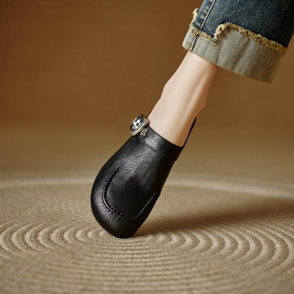 Handcrafted Leather Women's Shoes: Elegant Luxury Artistry(Edlnx506)