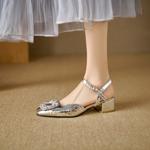 Exquisite Handmade Leather Women's Shoes: Crafted Luxury and Elegance(EdlnxD-9380)